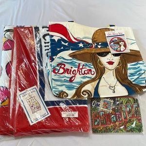 Brighton towel, tote, and accessory bag.